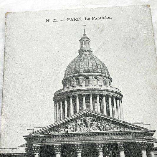 1910s - Historic Paris Pantheon Postcard - Vintage French Architecture Souvenir - Grand Monument View - Parisian Street Scene
