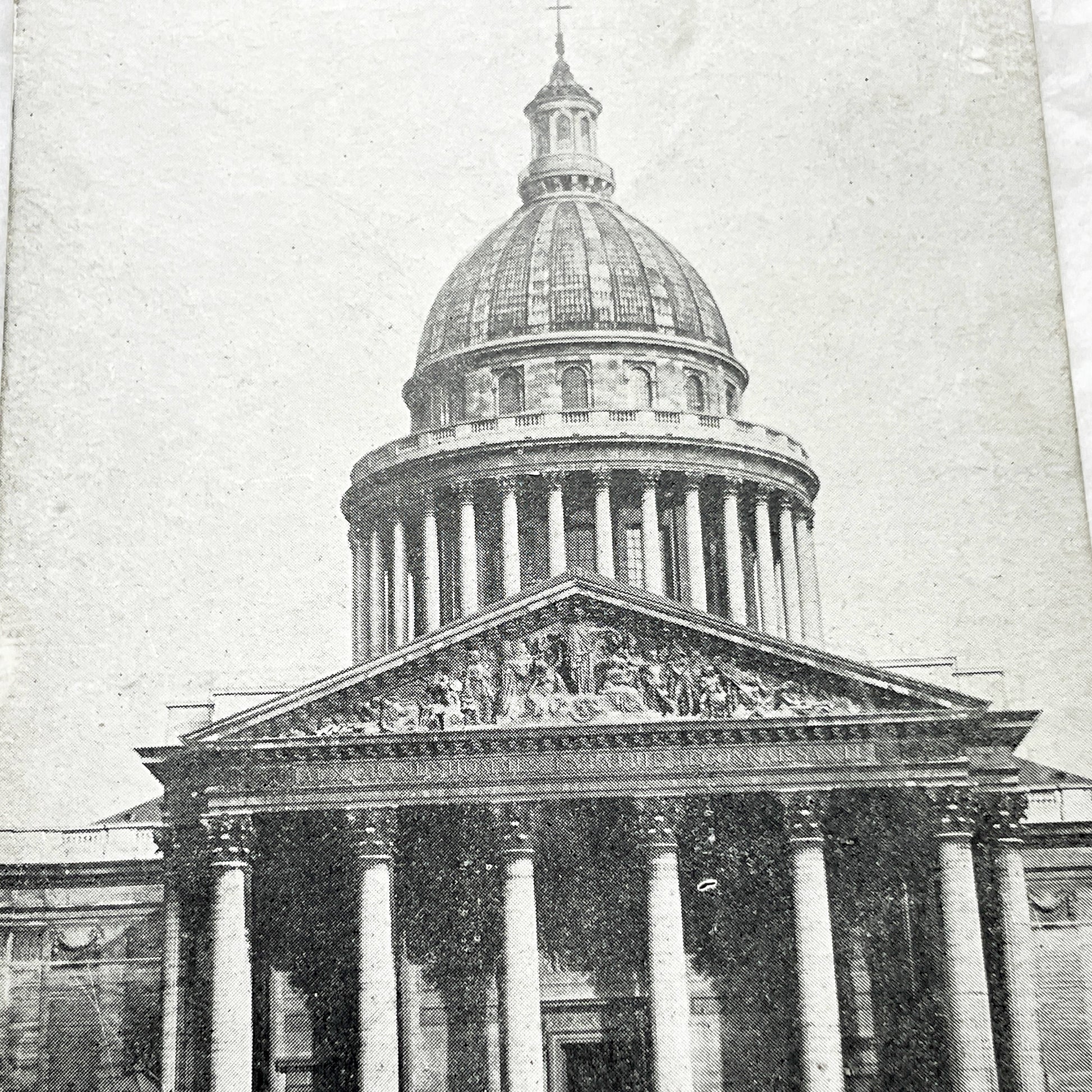 1910s - Historic Paris Pantheon Postcard - Vintage French Architecture Souvenir - Grand Monument View - Parisian Street Scene