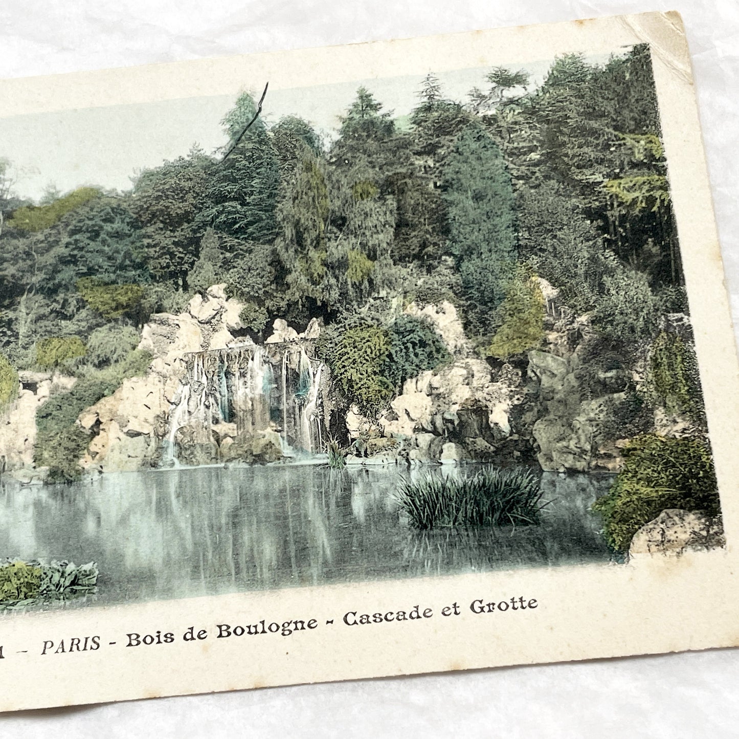 1900s - Vintage Paris Postcard - Bois de Boulogne - Scenic Cascade et Grotte Landscape View - Early 20th Century French Souvenir