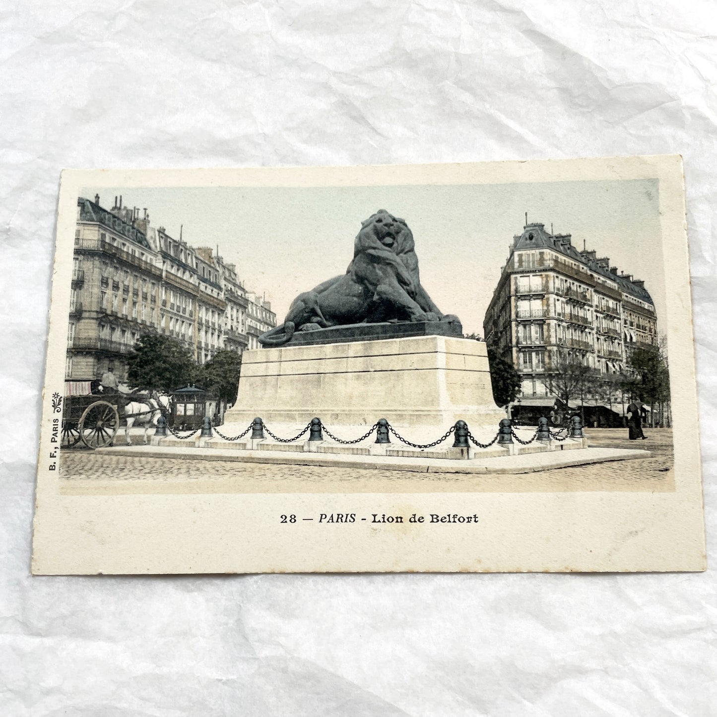 1900s - Paris Lion De Belfort Postcard - Vintage French City View - Historic Monument - Old European Capital - Street Scene Collectible