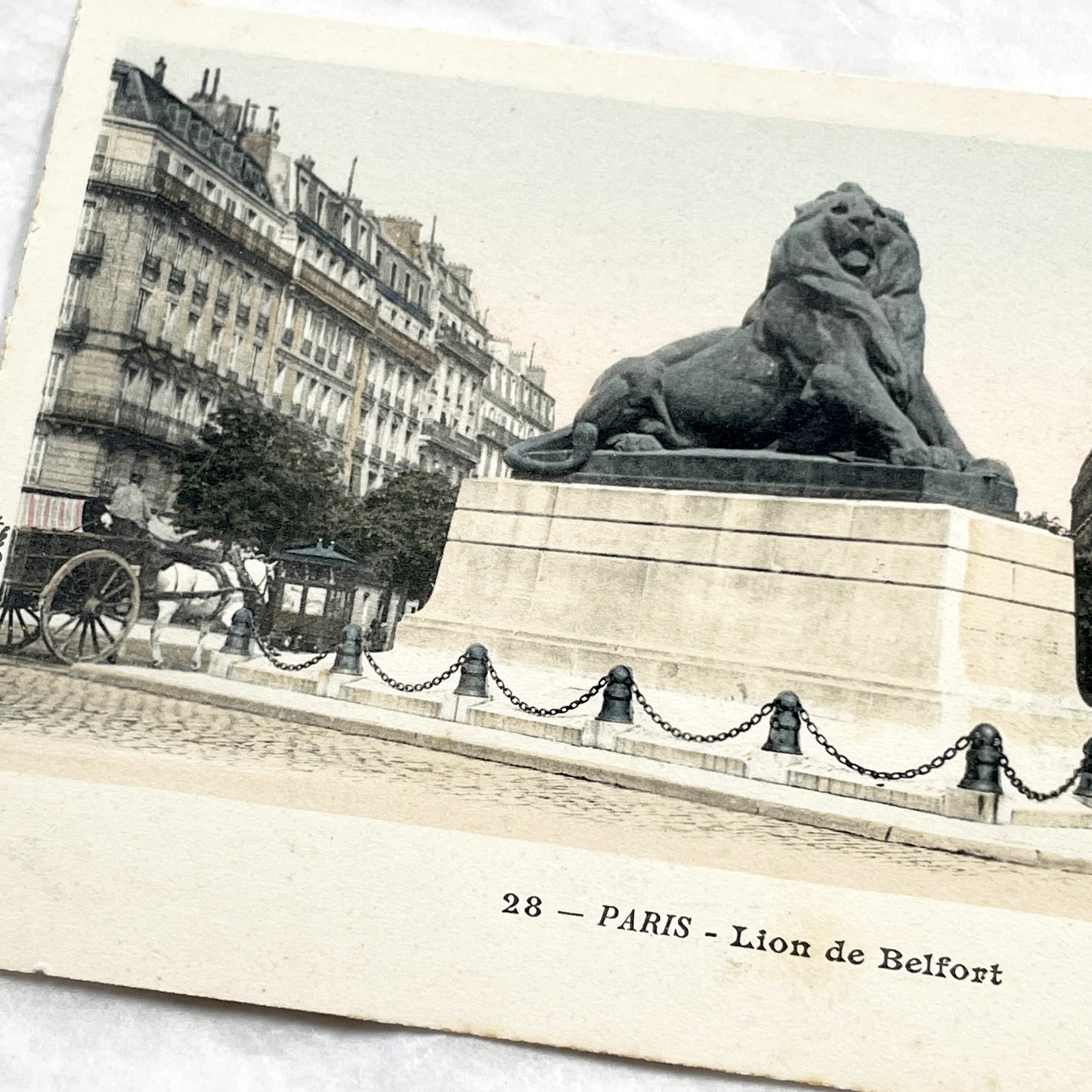 1900s - Paris Lion De Belfort Postcard - Vintage French City View - Historic Monument - Old European Capital - Street Scene Collectible