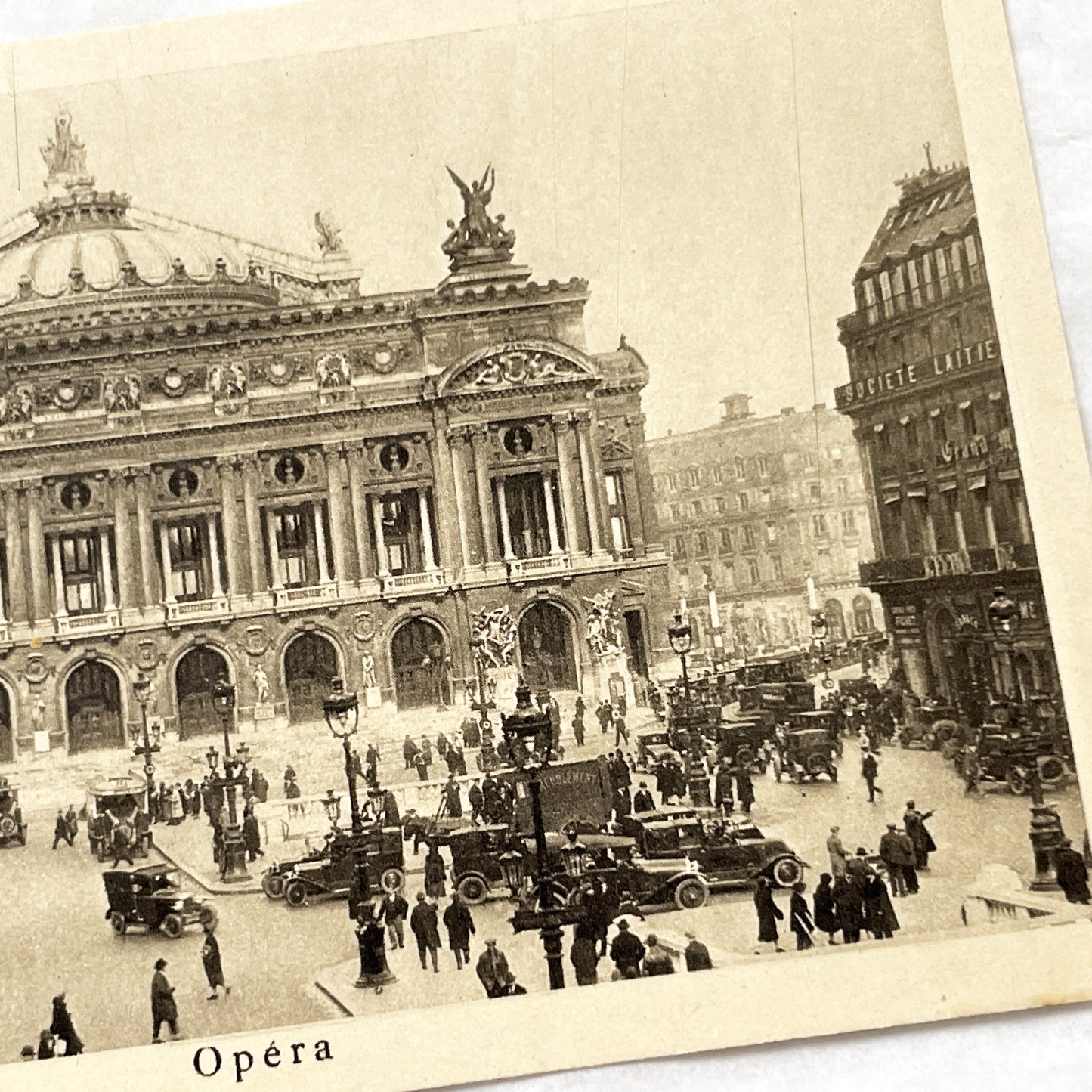 1910s - Paris Opéra Garnier Vintage Postcard-Historic French Architecture Ephemera-Bustling City Street Scene Collectible Landmark