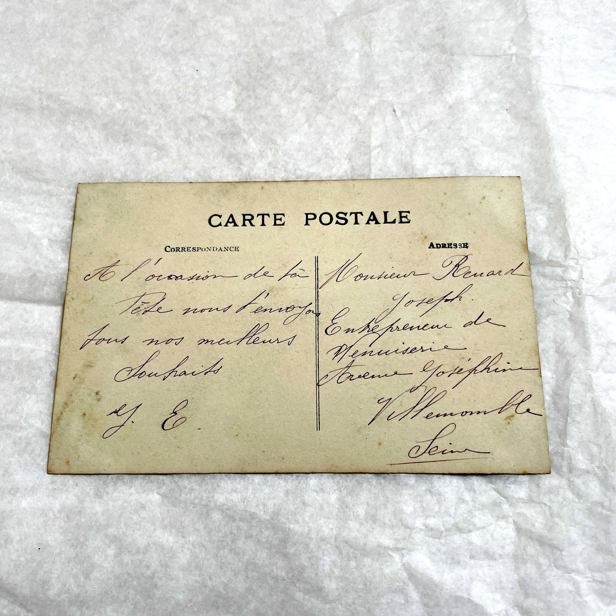 1900s - French Postcard - Belle Époque Woman with Roses - Birthday Greeting