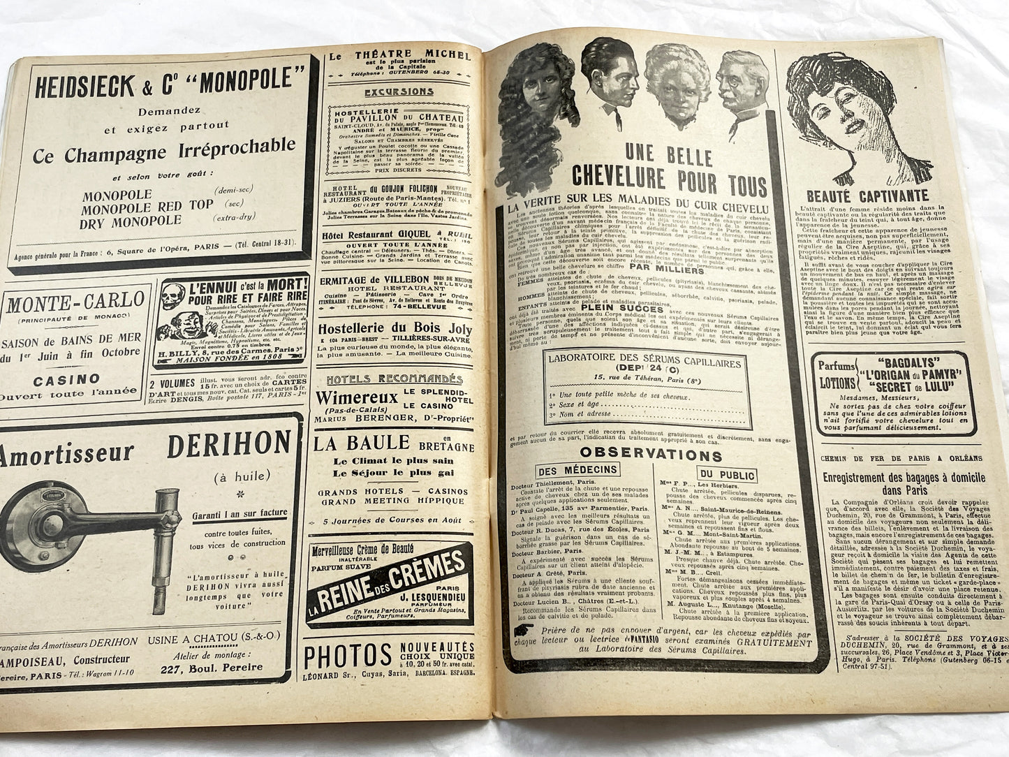 1920s - French magazine "Fantasio" with articles, photos, advertising, etc. - 1922 - 30 pages - Two pages missing