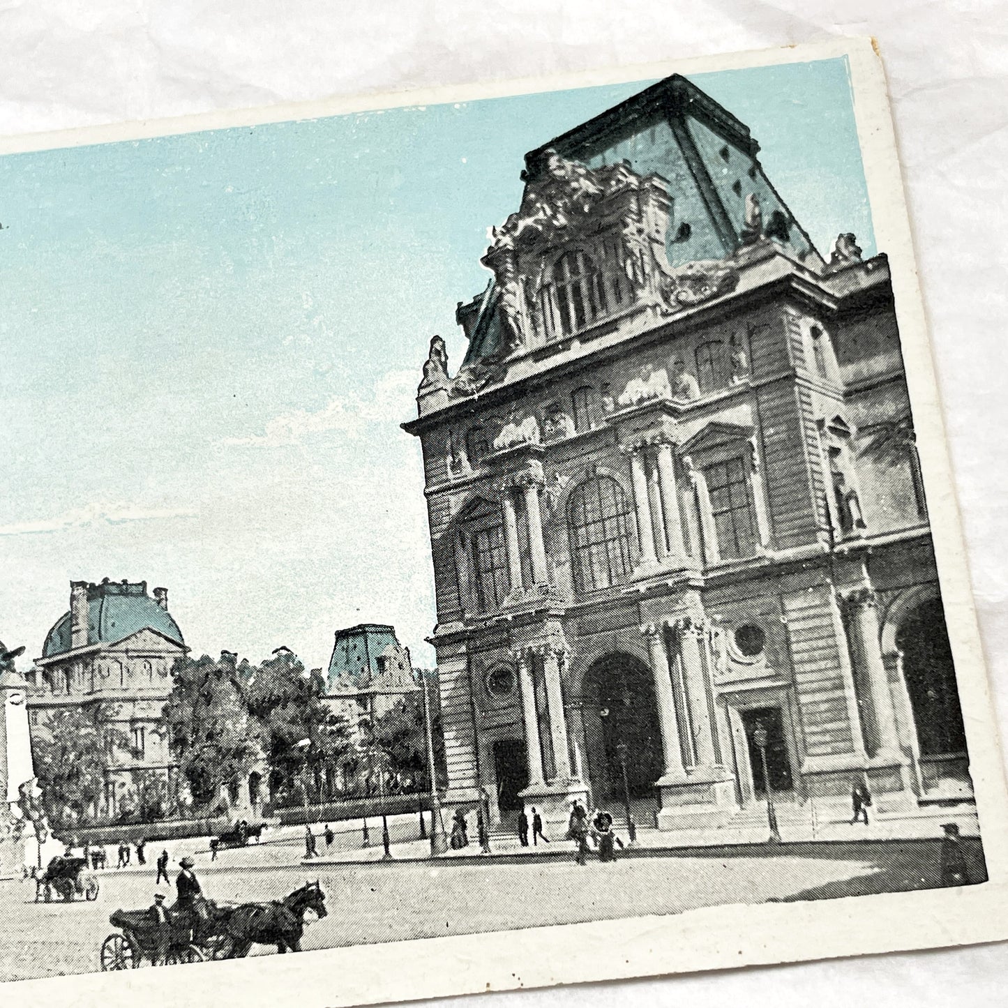 1900s - Vintage Paris Postcard - La Cour du Carrousel - Louvre Palace - French Architecture - Horse Carriages - Early 20th Century