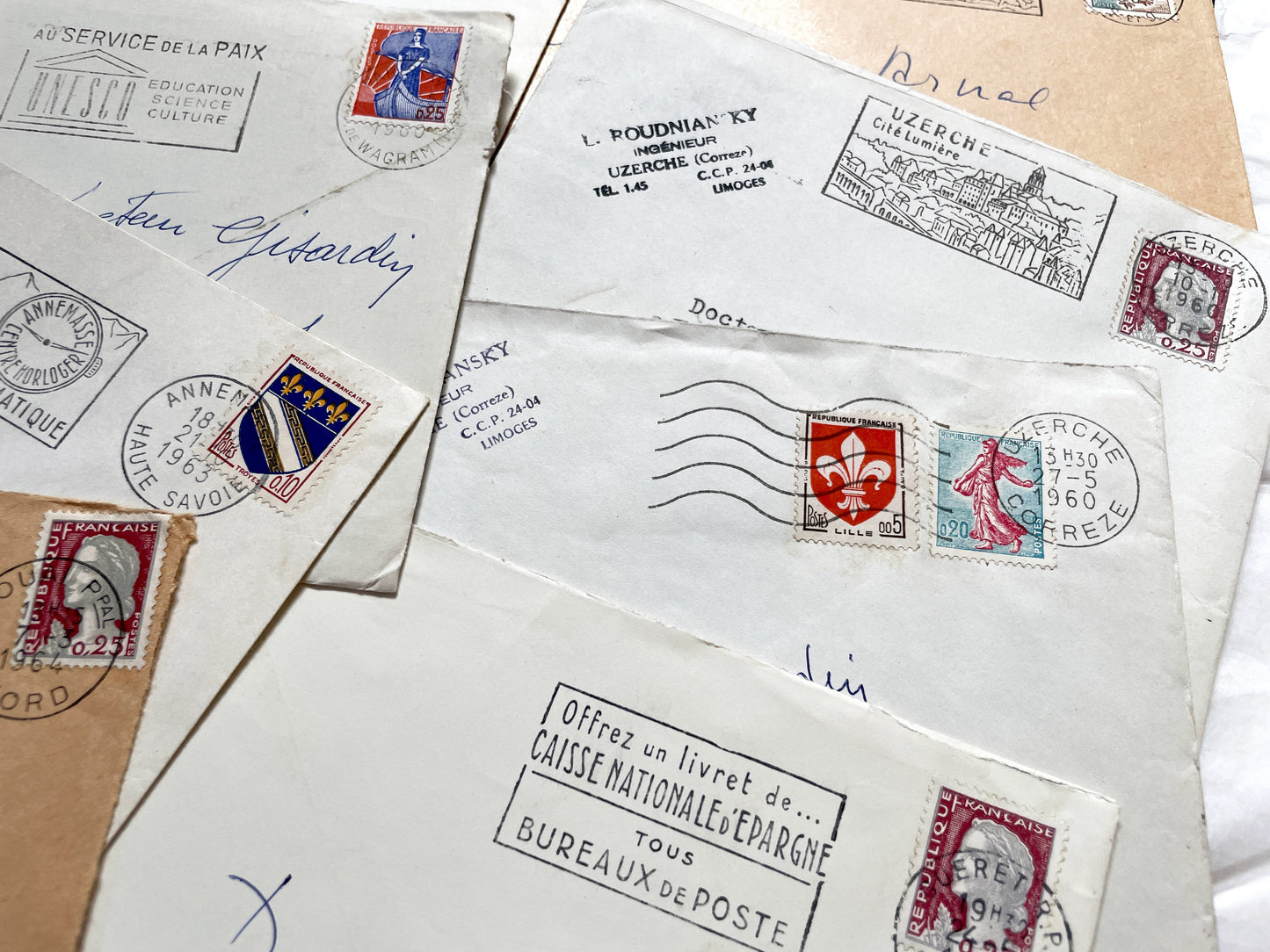 1960s - Lot of 20 Vintage French Envelopes – 1960s Ephemera for Junk Journals, Collage & Paper Crafts