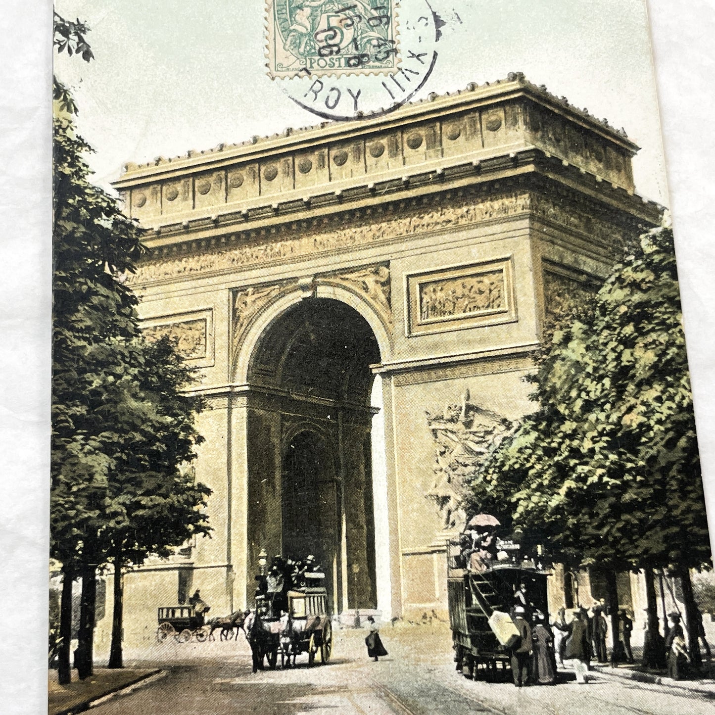 1900s - Vintage Paris Postcard - Arc de Triomphe L'Etoile - Old French Landmark - Early 20th Century Street Scene - Historic Ephemera