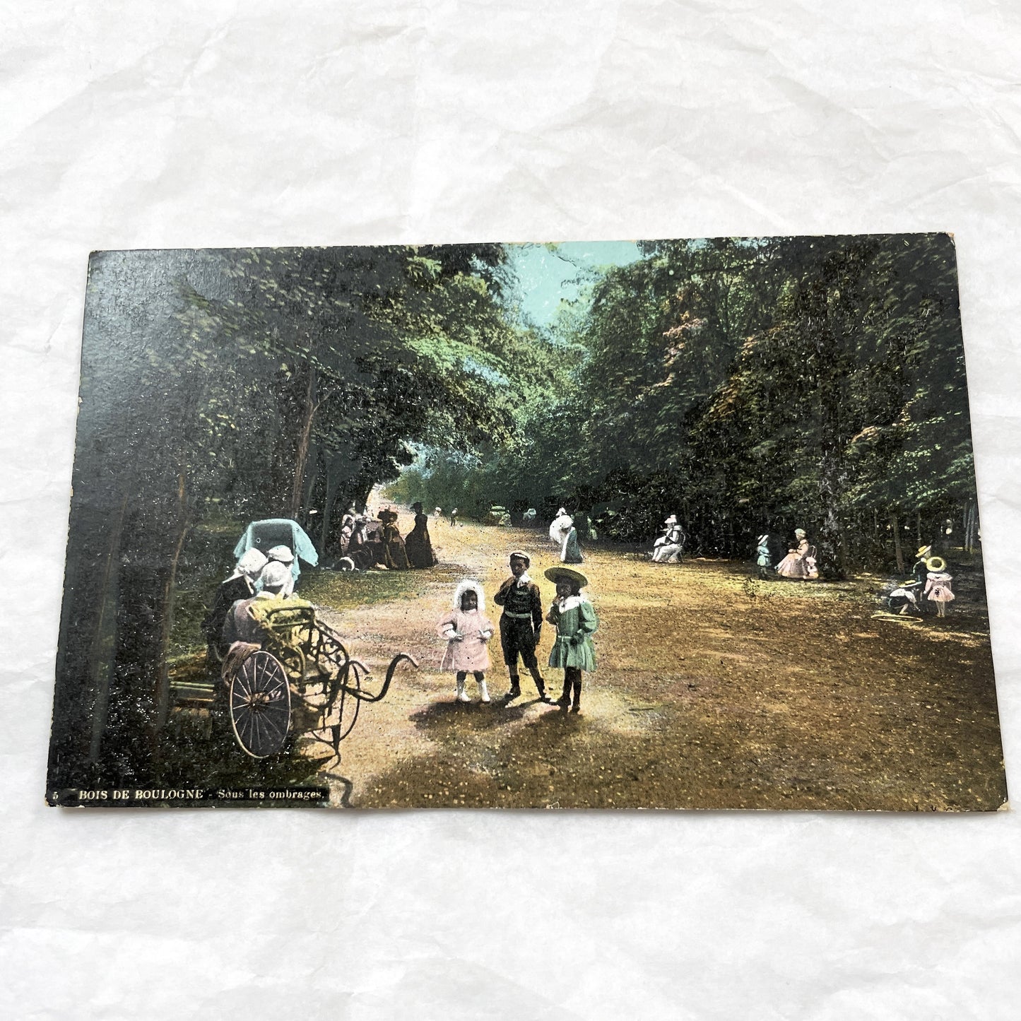 1900s - Vintage French Postcard - Bois De Boulogne Paris - Shady Park Scene - Belle Époque Life - Parisian Leisure - Antique Ephemera