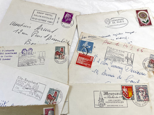 1960s - Lot of 20 Vintage French Envelopes – 1960s Ephemera for Junk Journals, Collage & Paper Crafts