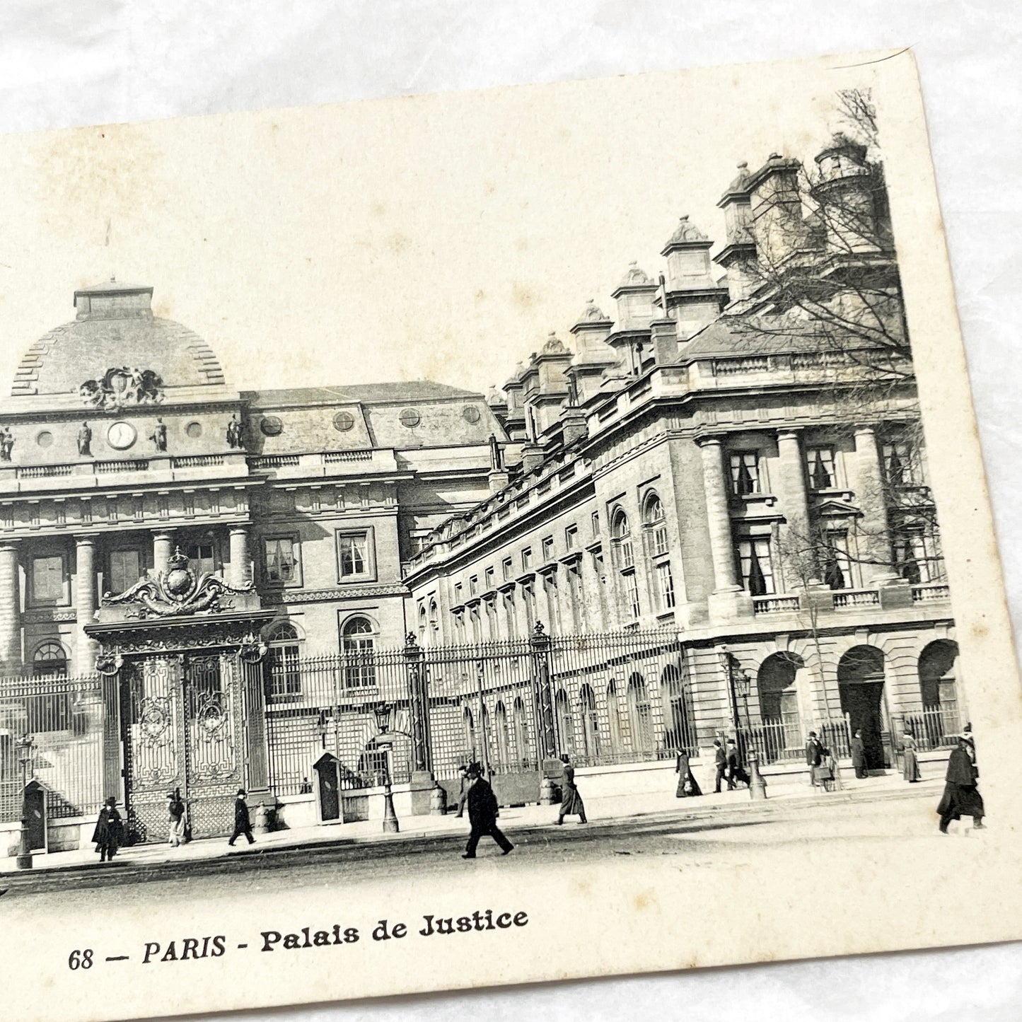 1910s - Paris Palais De Justice Vintage Postcard - French Architecture Historic Building - Black And White Photography Souvenir