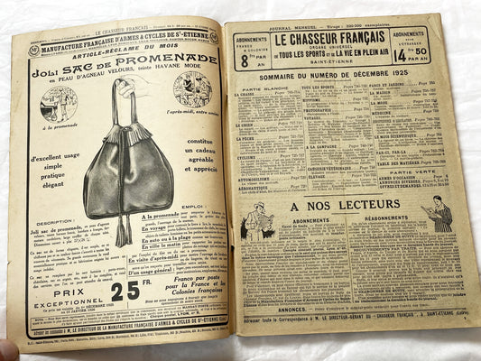 1920s – French Magazine - Le Chasseur Français - French vintage illustrated lifestyle & advertising publication