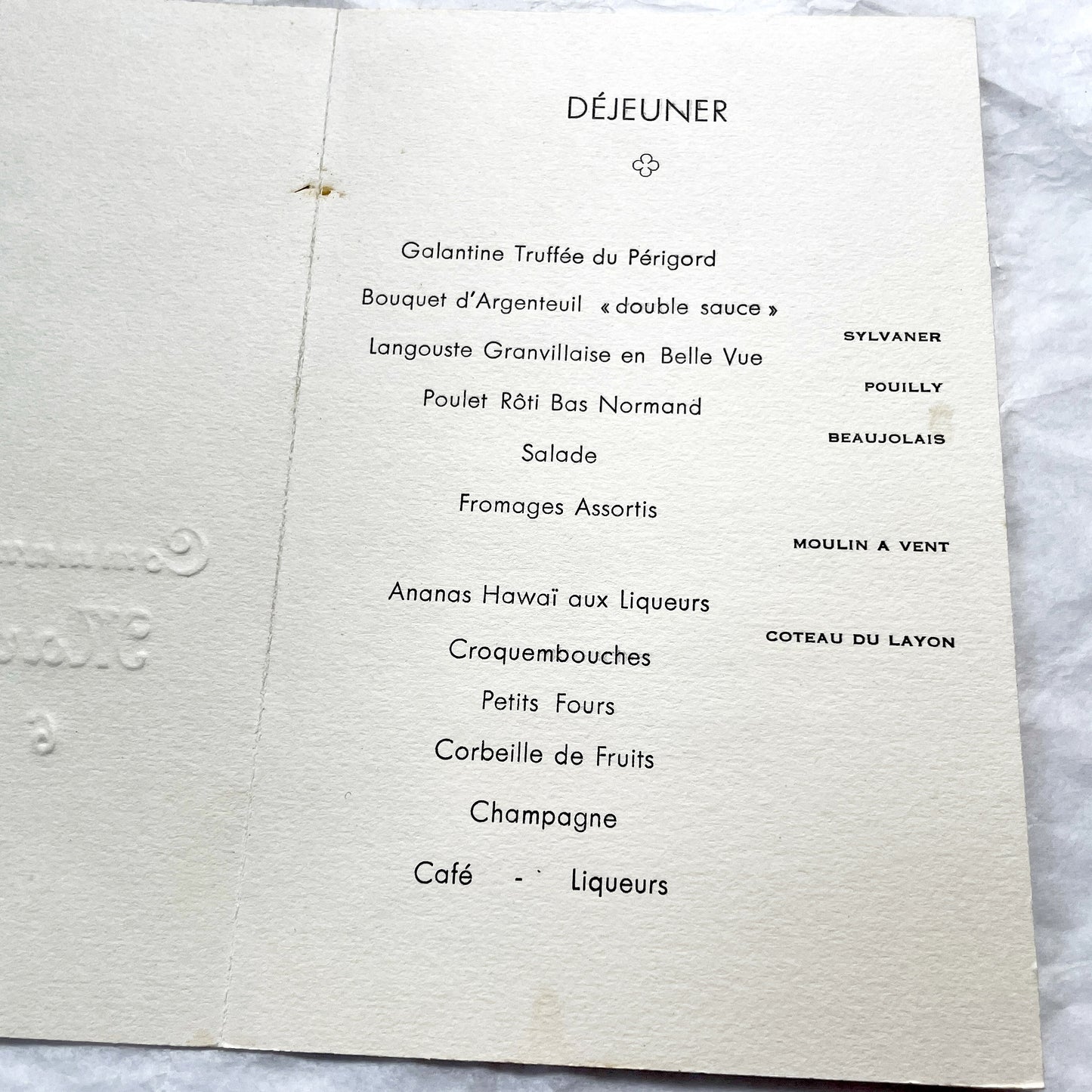 1950s - Vintage French First Communion Menu- 1954 - Religious Document - Gourmet Dinner - Lunch Cuisine - Rare Collectible