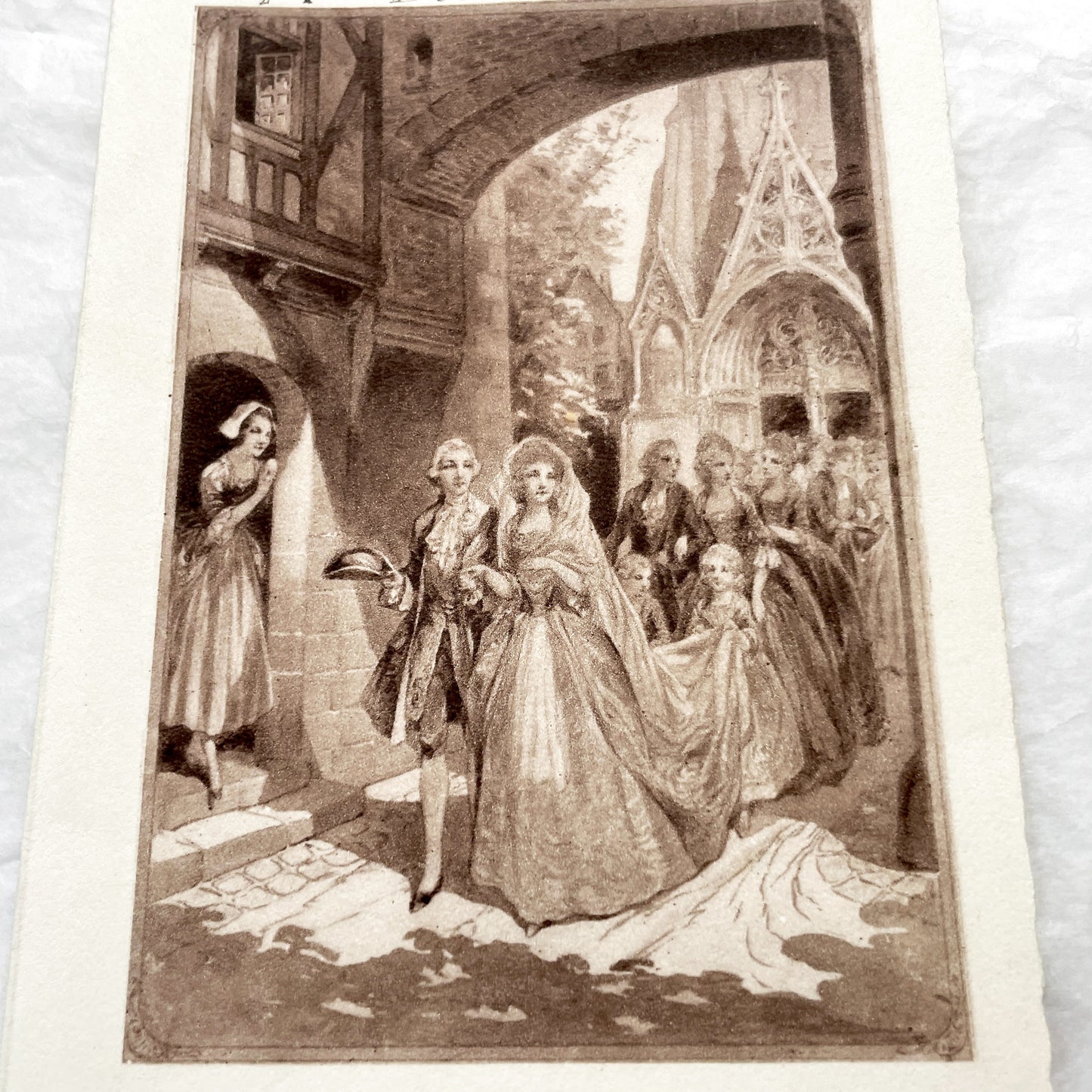 1950s - Vintage French Wedding Menu - 1951 Marriage Celebration - Elegant Illustration - Flers Imprint - Culinary History