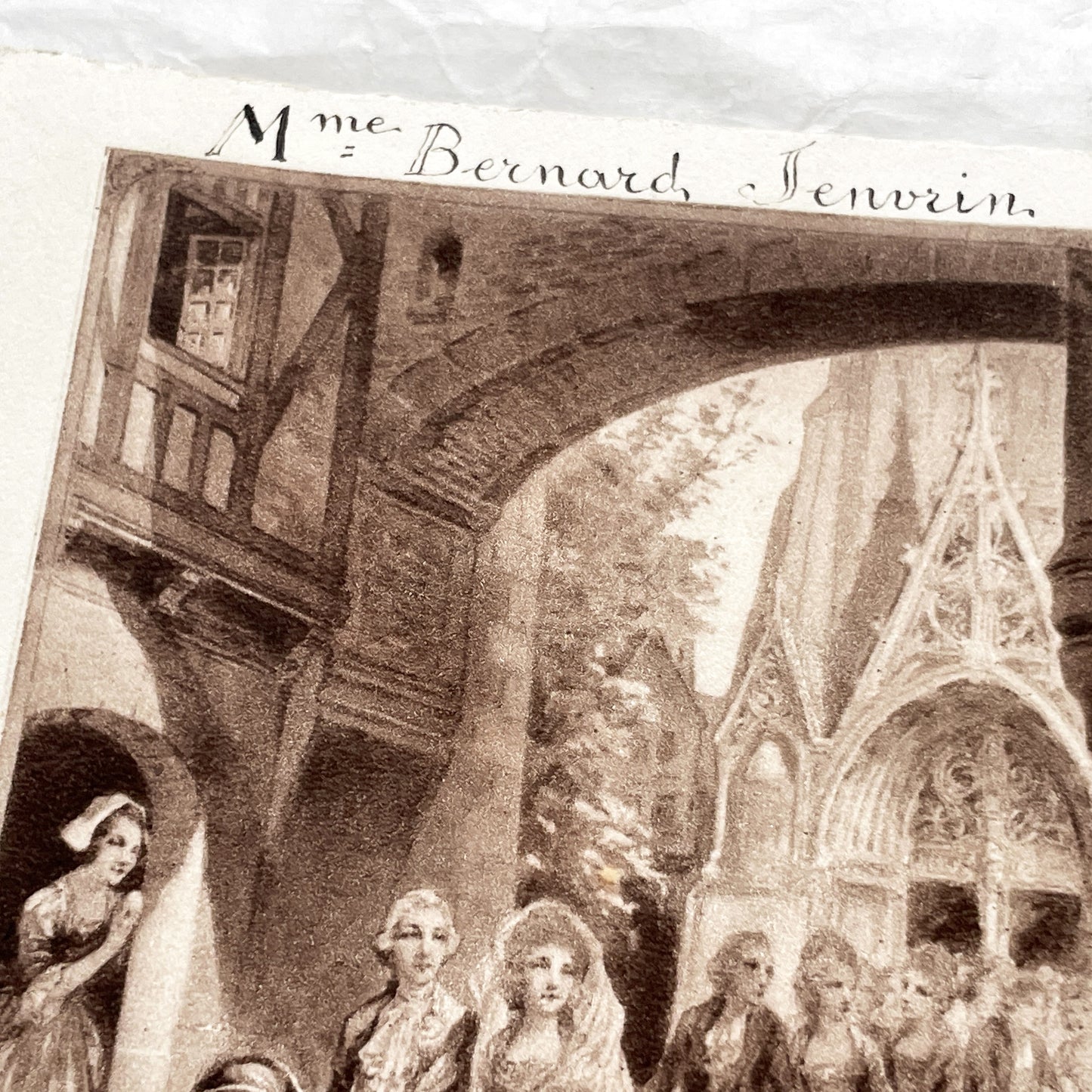 1950s - Vintage French Wedding Menu - 1951 Marriage Celebration - Elegant Illustration - Flers Imprint - Culinary History