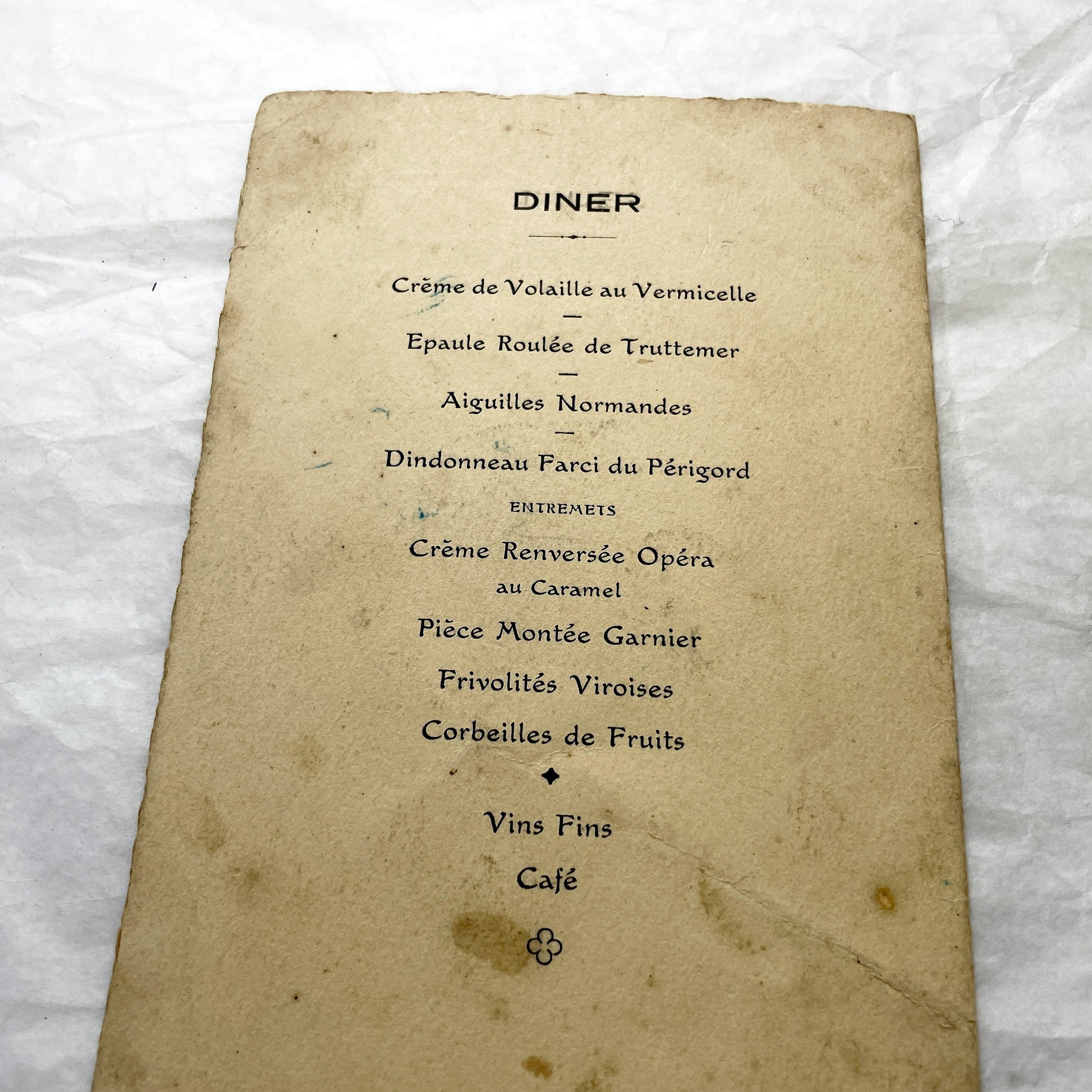 1940s - Vintage French Wedding Menu - Post WWII Marriage Dinner - Marie-Thérèse & Charles Marriage - Embossed Floral Cover - 18 August 1945