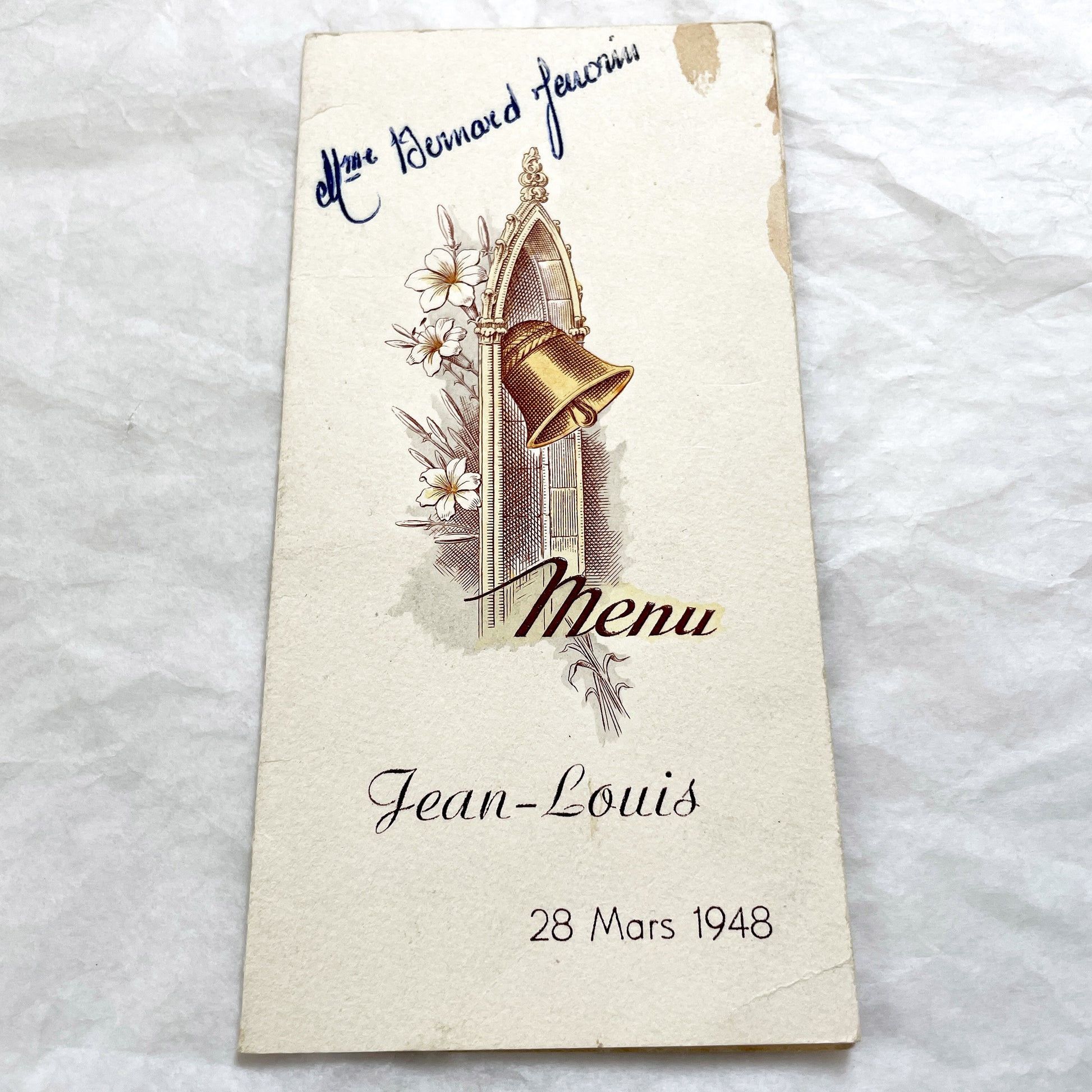 1940s - Vintage French Menu Cards - Elegant Dining Ephemera - Post-War Celebration Memorabilia - Collectible European Printables