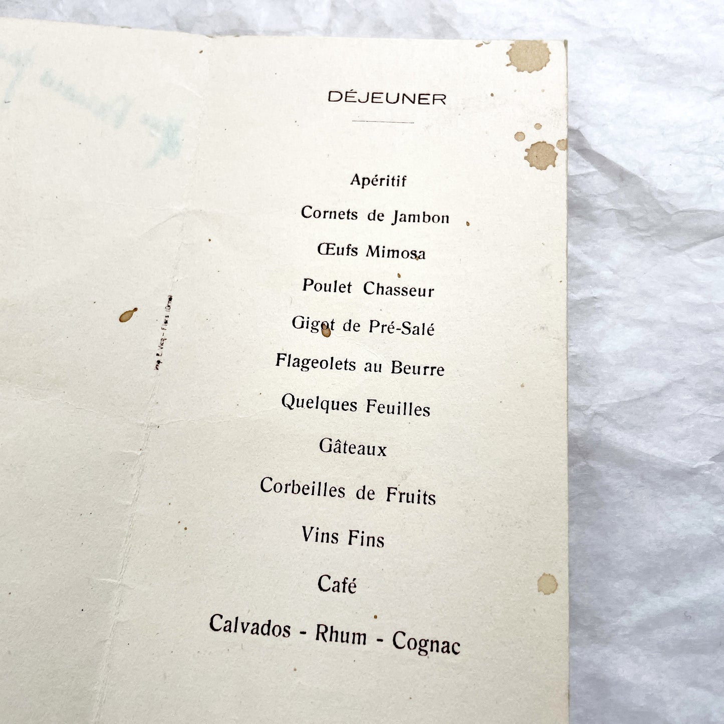 1940s - Vintage French Menu Cards - Elegant Dining Ephemera - Post-War Celebration Memorabilia - Collectible European Printables