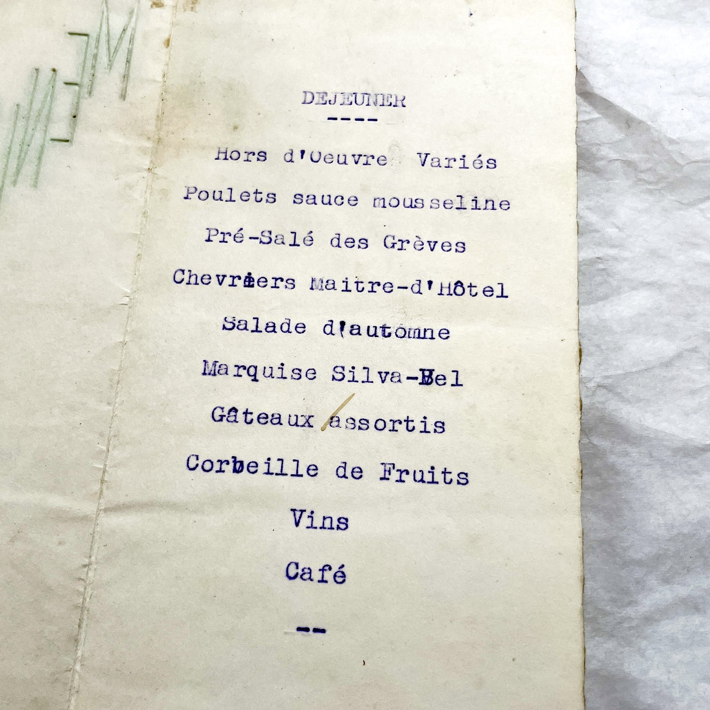 1940s - Vintage French Wedding Menus - Post War Culinary History - Authentic Ephemera - Collectible Dinner Luncheon Cards