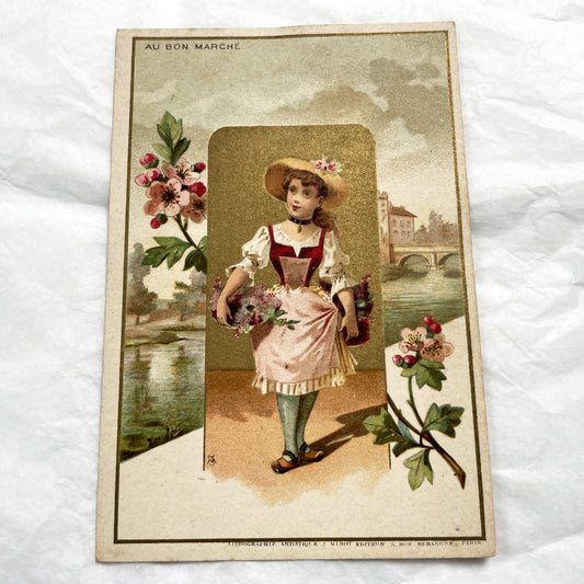 Late 19th - Au Bon Marché Parisian Advertising Cards - Vintage French Chromos - Store Trade Collection - Antique Art Prints - Paris Retail