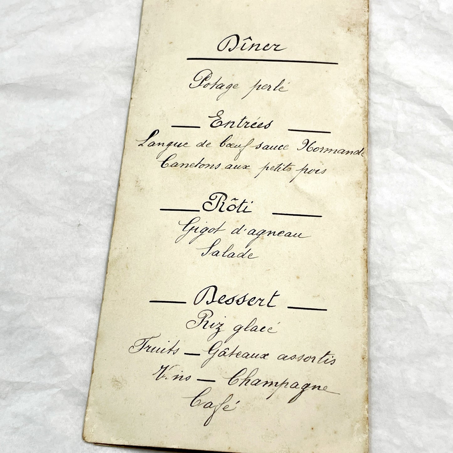 1930s - Vintage French Menu Card - Elegant Dining Ephemera - September 1933 - Historic European Cuisine Collectible