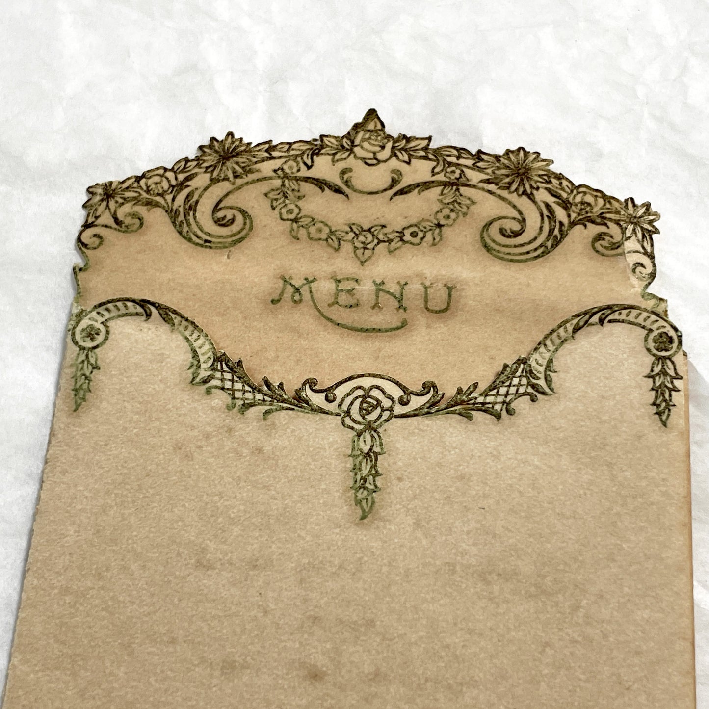 1920s - Vintage French Dinner Menu - Ornate Art Nouveau Floral Design - 1927 Document - Elegant Cuisine - France Collectible