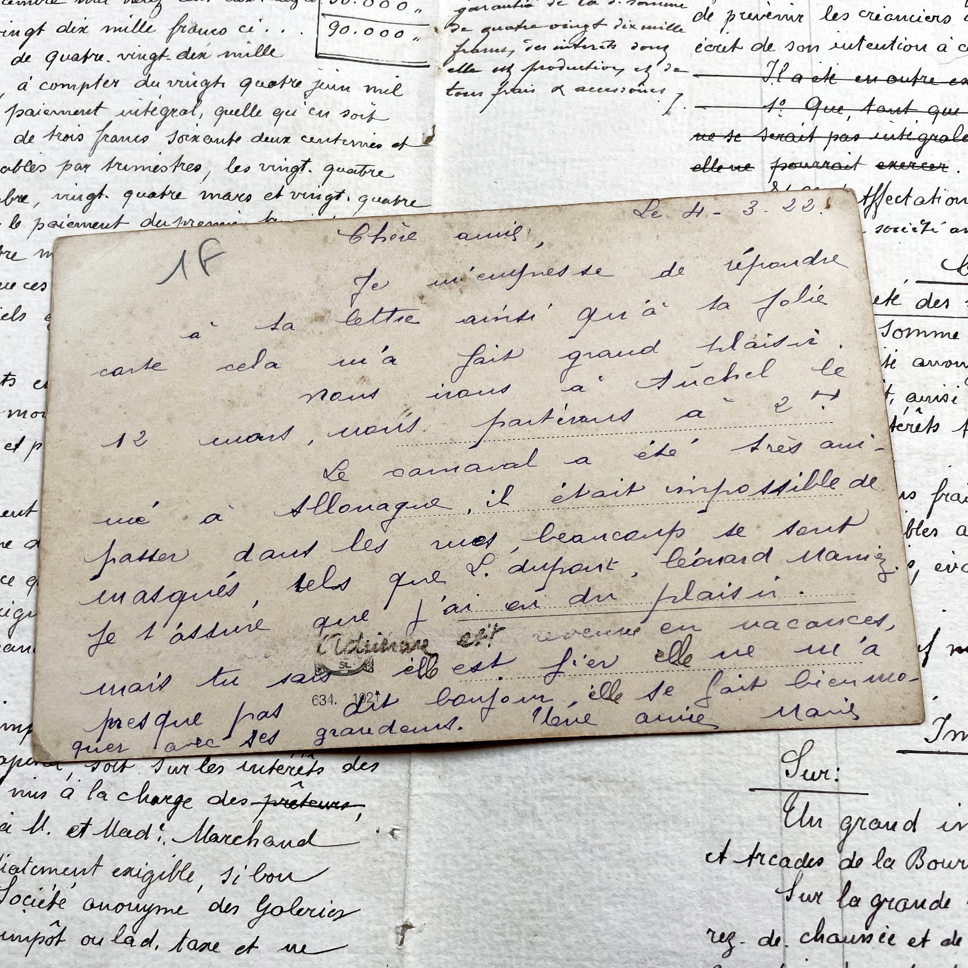 1920s - Antique Postcard - Delicate White Roses Floral Art - French Ephemera - Collectible Botanical Print - Vintage Paper Memorabilia