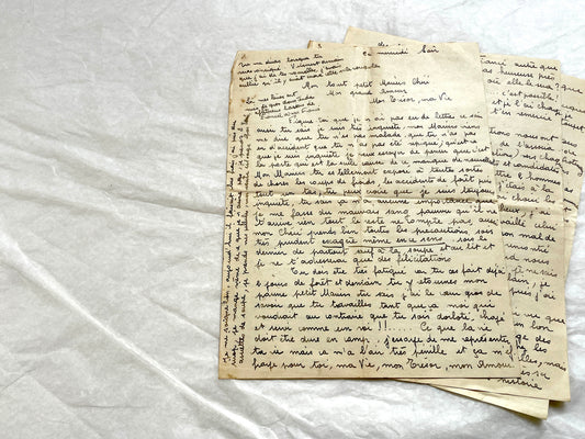 1940s - Vintage French Love Letters - Romantic Correspondence Between Lovers - Handwritten Letters