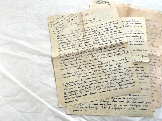 1940s - Vintage French Love Letters - Romantic Correspondence Between Lovers - Handwritten Letters
