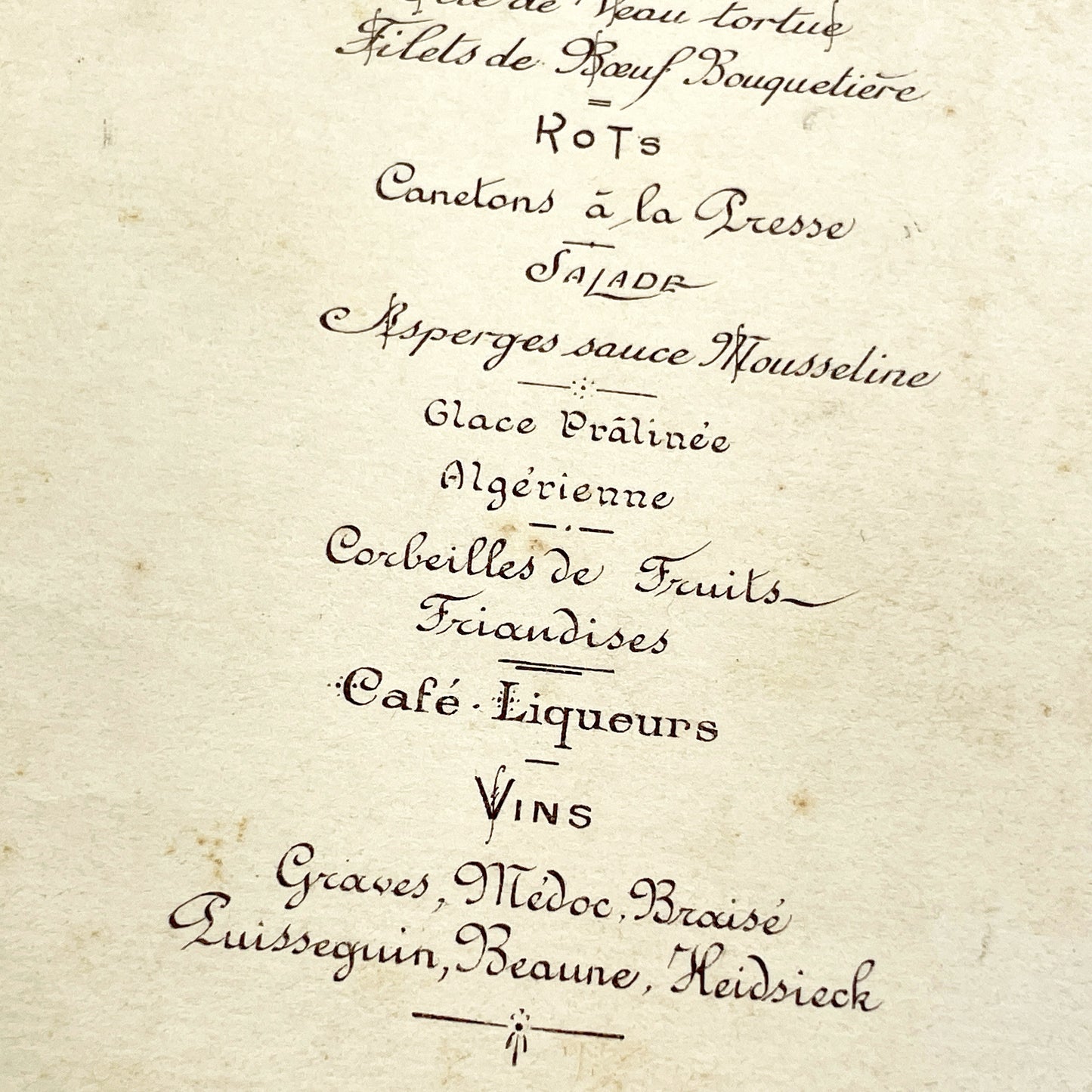 1910s - Large French Restaurant Menu Chandivert 1912 - Fine Dining Culinary Souvenir from Hôtel de Than - Elegant Ephemera