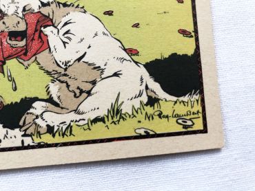 Vintage card for children by the French illustrator Ray-Lambert - "L'accident"