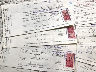 14 French bills of exchange from a hardware store in eastern France from 1960s