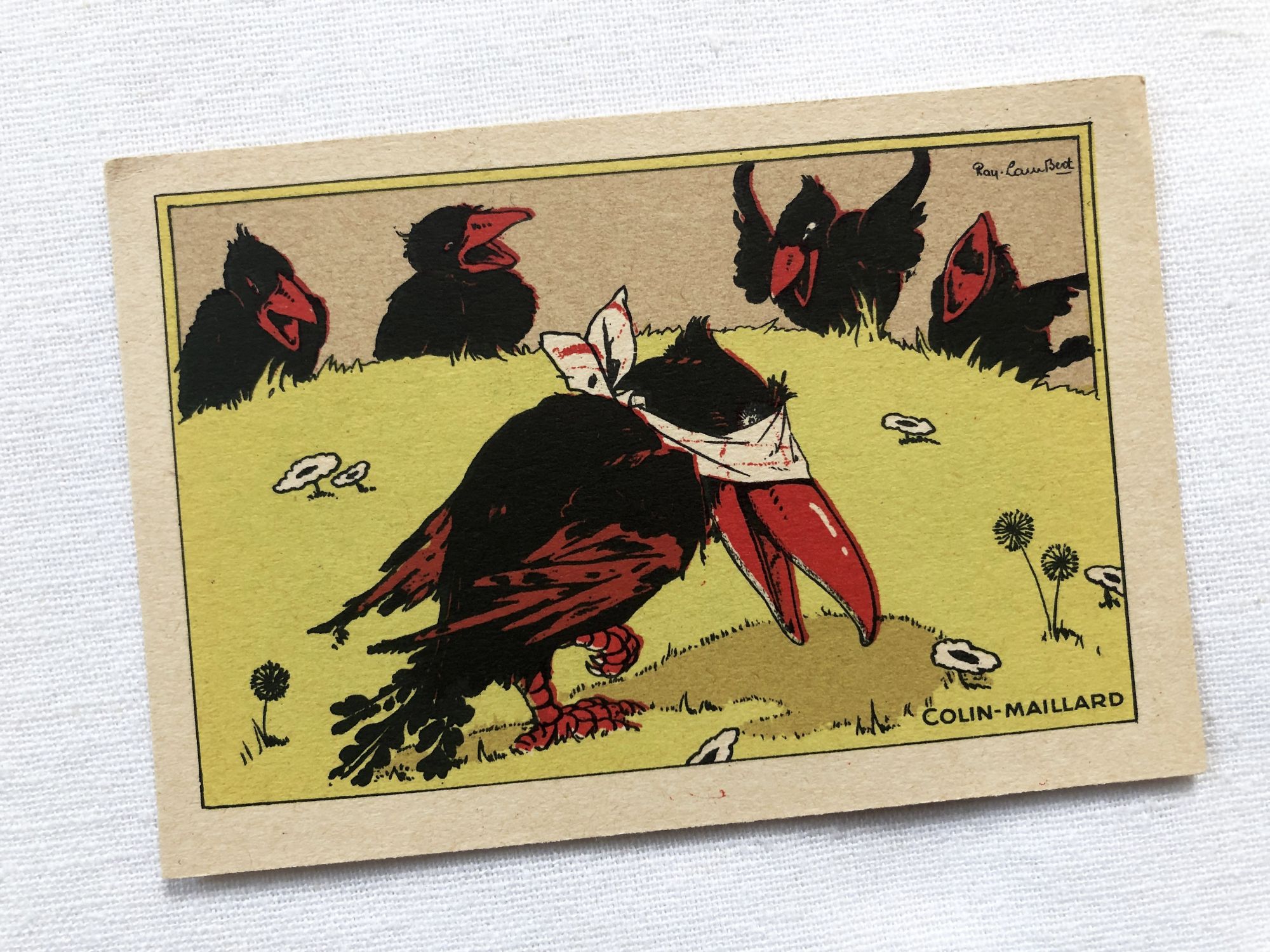 Vintage card for children by the French illustrator Ray-Lambert - "Colin-Maillard"