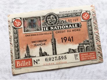 Huge French lottery tickets "Loterie Nationale" from 1941