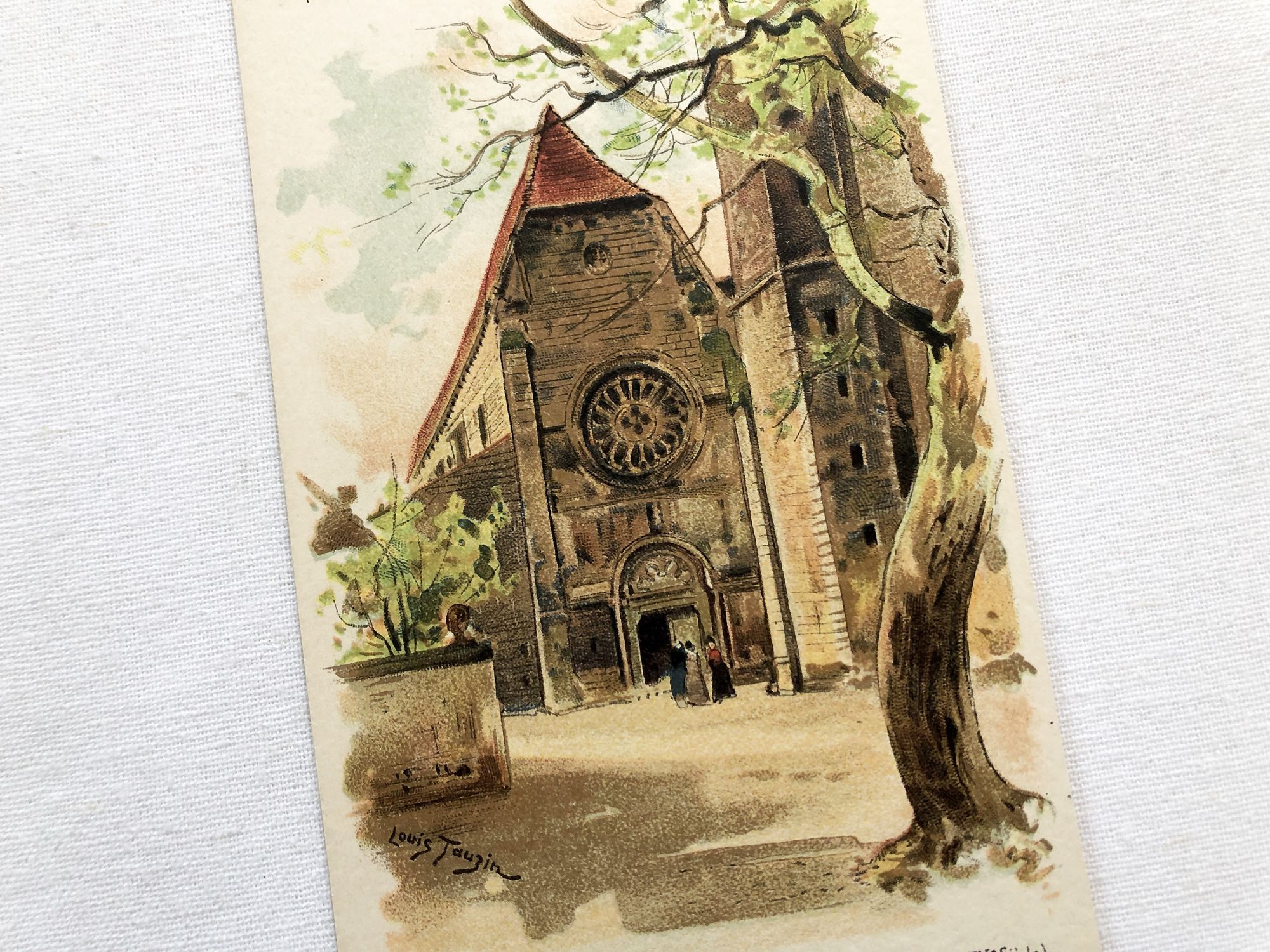 French vintage postcard of Saint-Alban-les-Eaux by the painter Louis ...