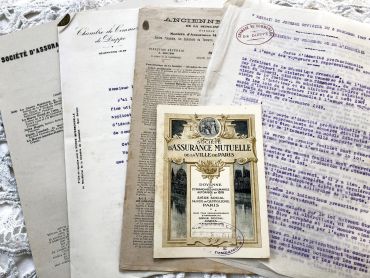 Set of vintage French administrative and legal documents from 1920s