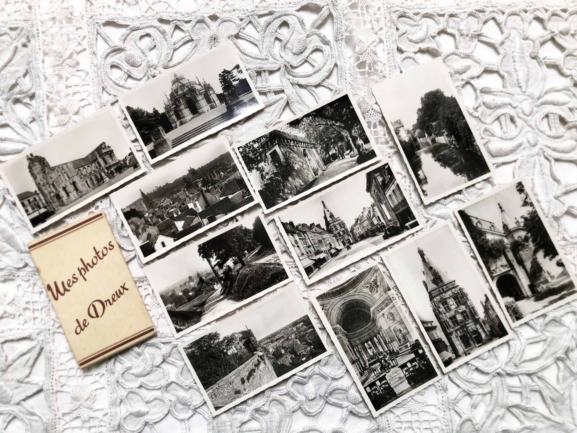 Set of 11 photos of the city of Dreux (France) in the 1950s
