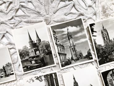 Set of 10 photos of the city of Delft (Netherlands) in the 1950s