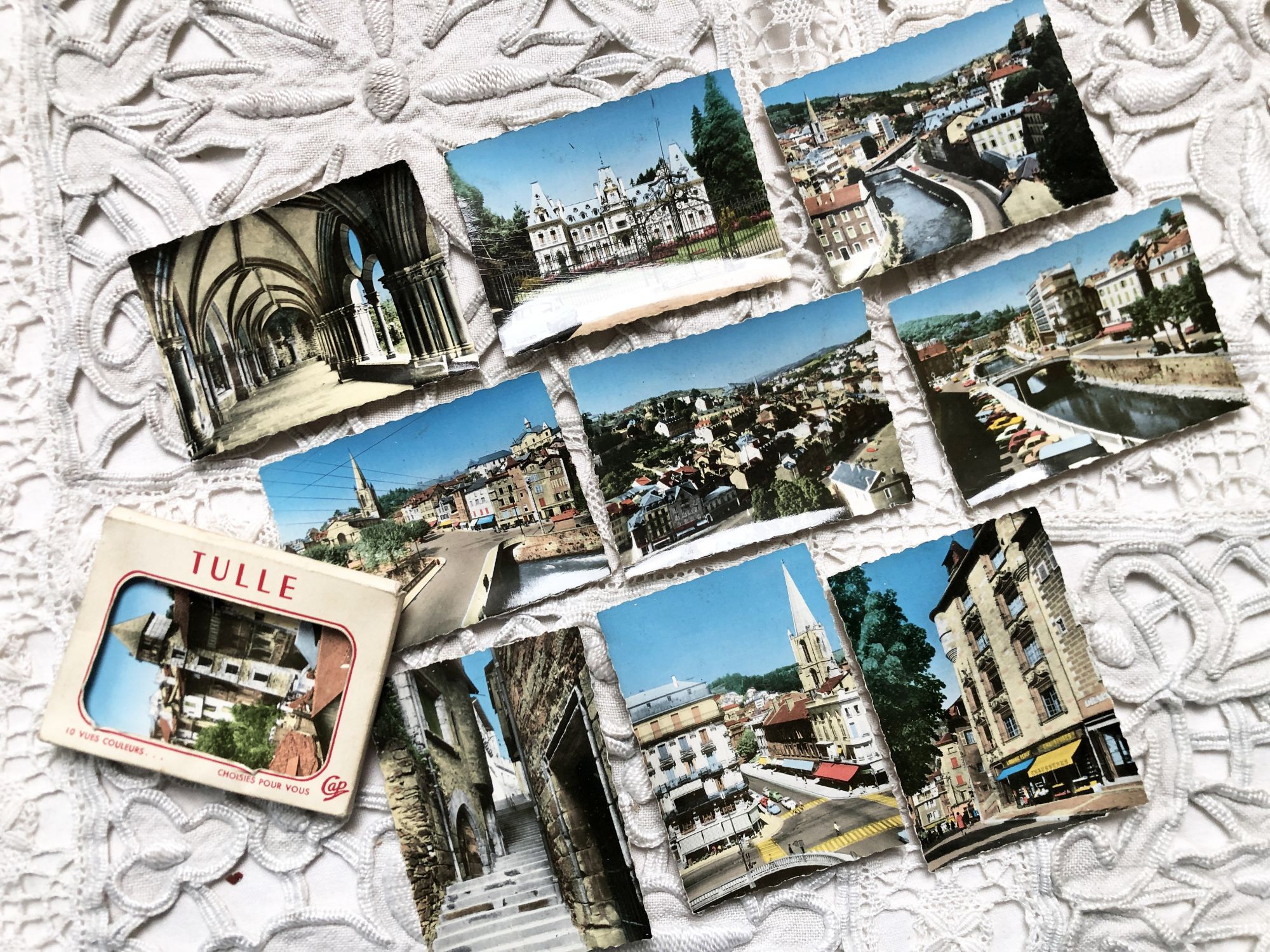 Set of 10 photos of the city of Tulle (France) in the 1950s