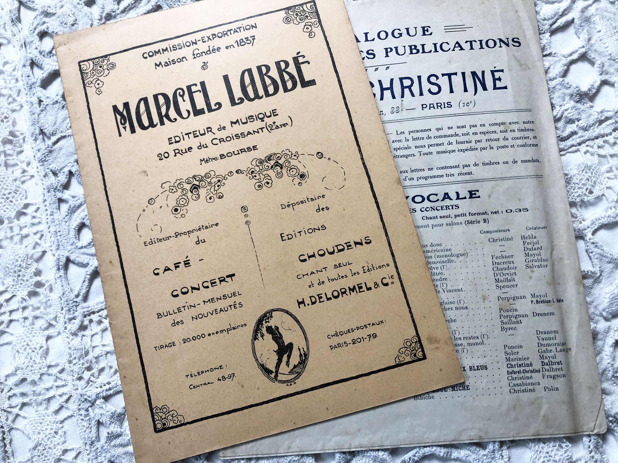 Music catalogue of the Parisian music publisher Marcel Labbé from 1920s