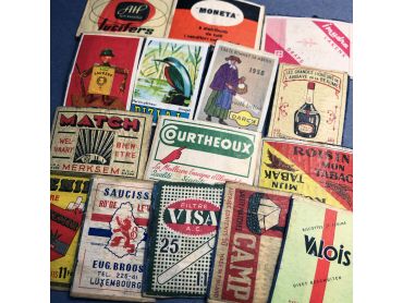 15 vintage matchbox labels - Advertising labels from 1930s to 1950s