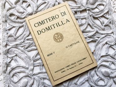 8 Italian postcards of the Catacombs of Domitilla in Rome from 1950s