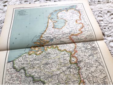 Large vintage map of The Netherlands from a French atlas of the 1910s