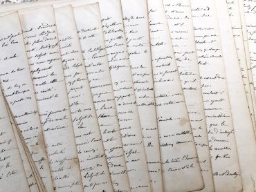 5 pages of philosophy course in French with beautiful writing - 1860s