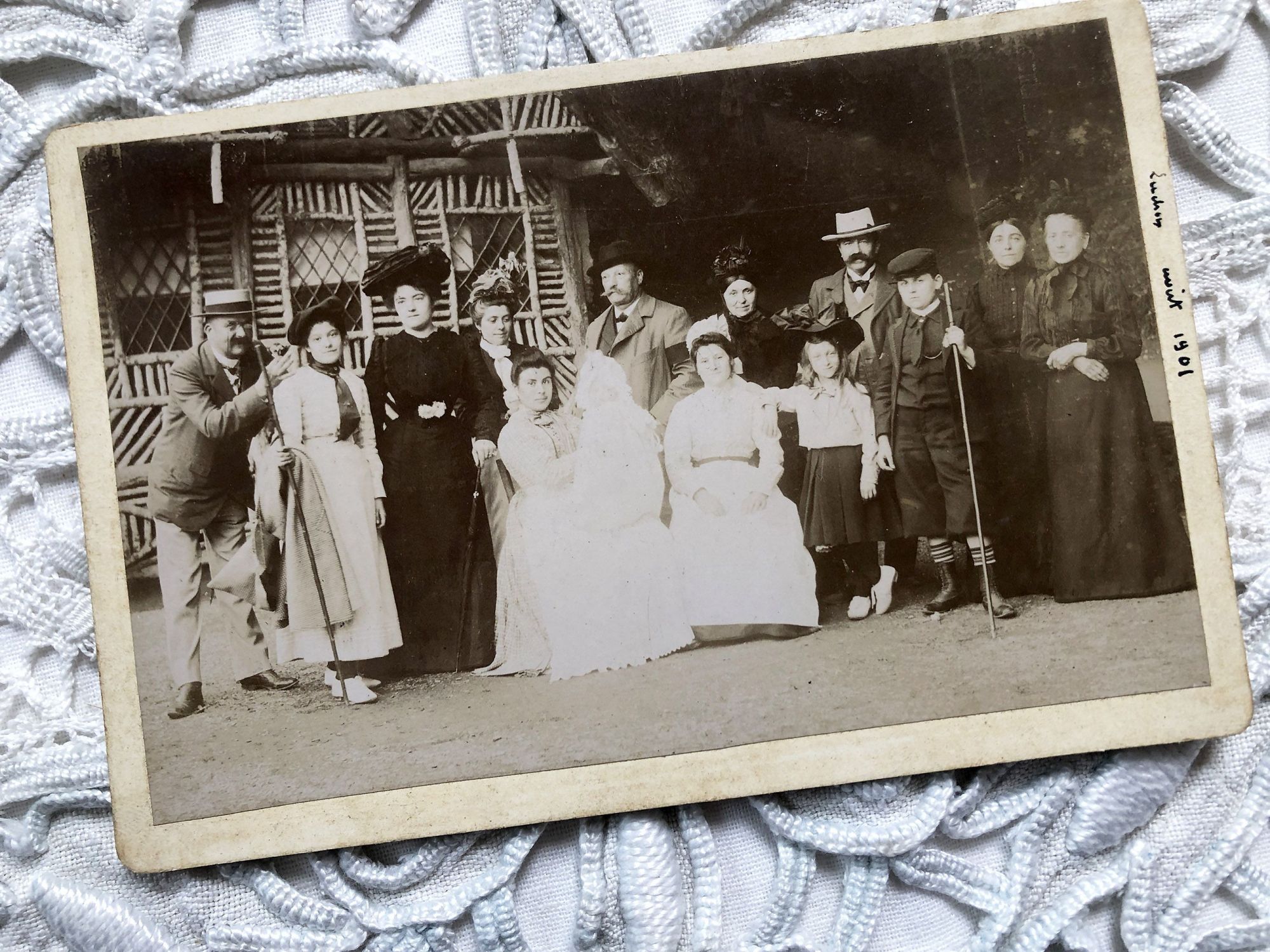 Old French photograph of a family dated 1901