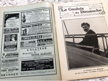 French weekly newspaper "Le Gaulois du Dimanche" of July 1909 with engravings, photos, advertising, music sheet, articles, etc.