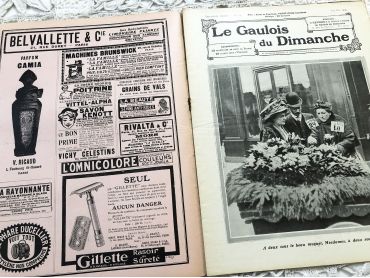 French weekly newspaper "Le Gaulois du Dimanche" of May 1909 with engravings, photos, advertising, music sheet, articles, etc.