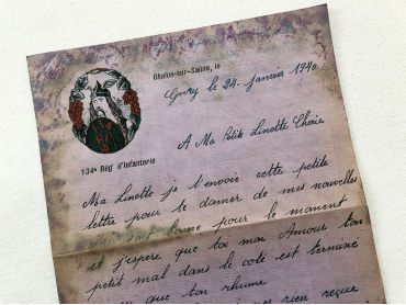 Beautiful French letterhead from a soldier send in 1940 to his wife - 134 régiment d'infanterie