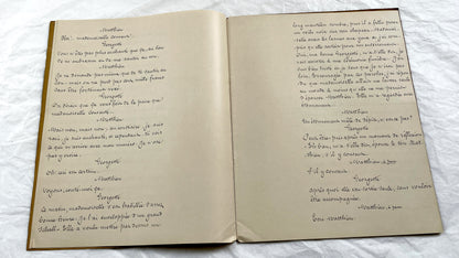 Late 19th - 28 Pages Handwritten French Theatrical Play Script Manuscript - Vintage Drama Performance Copy - Document from Parisan Publisher