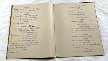 Late 19th - 28 Pages Handwritten French Theatrical Play Script Manuscript - Vintage Drama Performance Copy - Document from Parisan Publisher