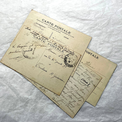 1910s French postcards lot featuring Versailles Palace, Petit Trianon, and grand fountains like Latona and Apollo's Basin.